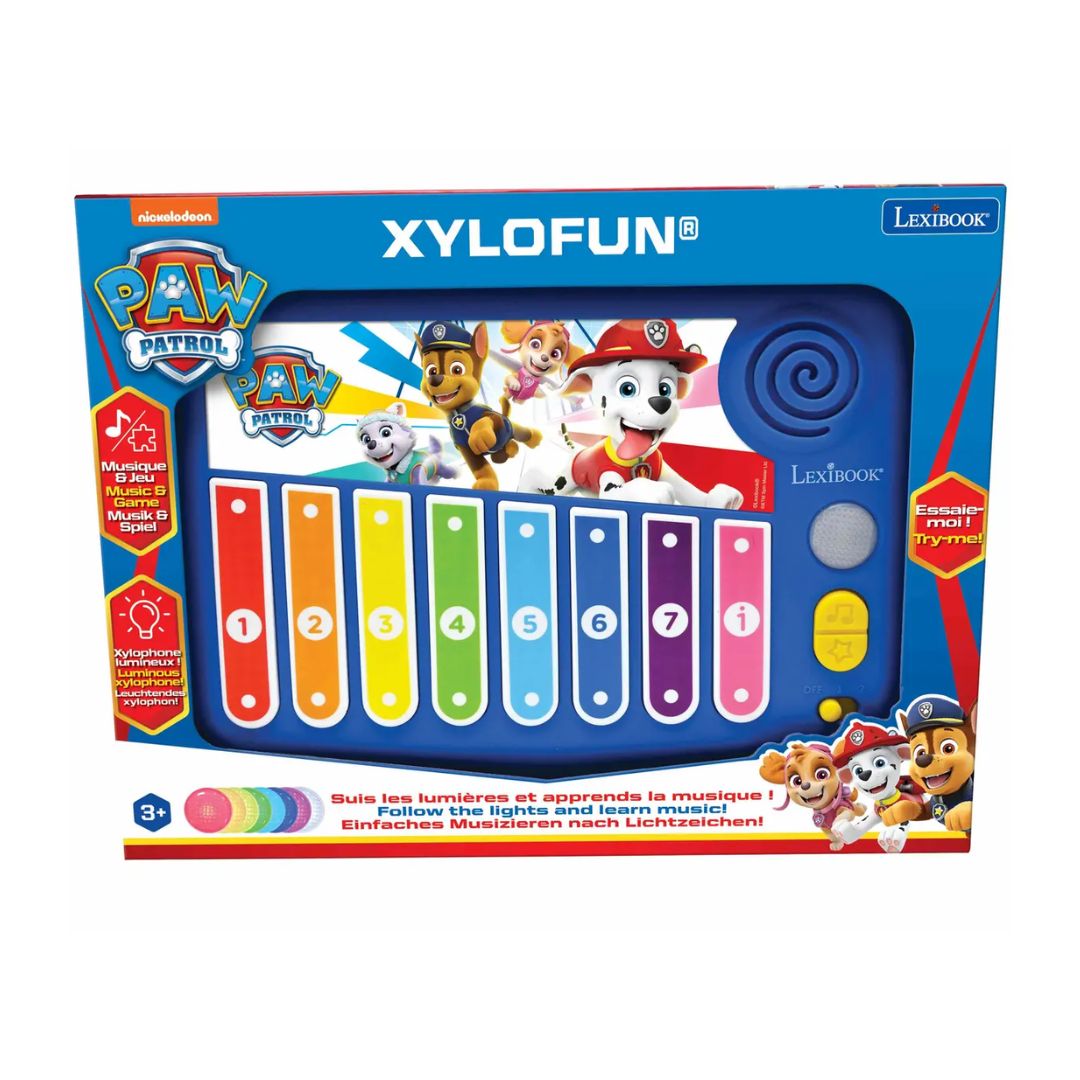 LEXIBOOK PAW PATROL ELECTRONIC XYLOPHONE W/LEARNING MUSIC METHOD W/LIGHTS, Ages 3+