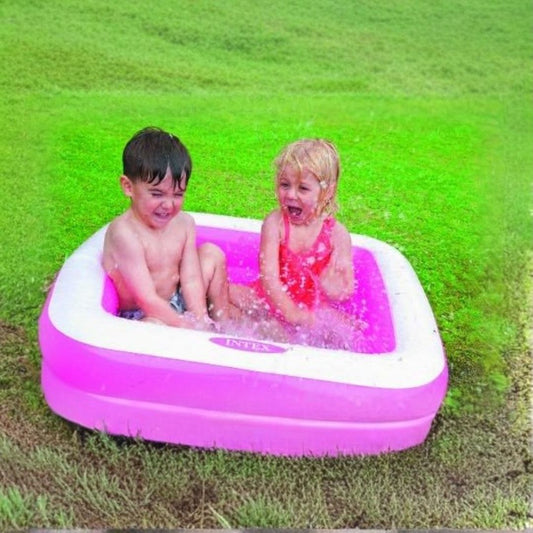 Intex Play Box Pool square inflatable baby pool with soft floor for toddlers outdoor water play