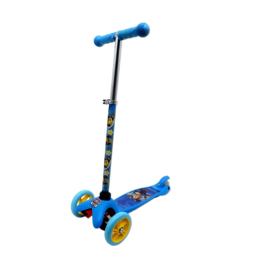 Official Paw Patrol Skye kick scooter in a vibrant multicolor pink and purple design, featuring a wide non-slip deck with Skye graphics, stable 3-wheel configuration, and soft-grip handlebars.