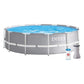 Intex Prism Frame Pool 366x76cm blue round above ground swimming pool with filter pump for ages 6 and up