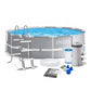Intex Prism Frame above ground swimming pool 366x99cm with filter pump and blue mosaic liner