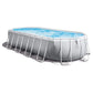 Large Intex Prism Frame oval above ground swimming pool 610x305x122cm for outdoor backyard use