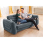 Intex pull-out inflatable sofa bed in charcoal grey for indoor living room or guest use