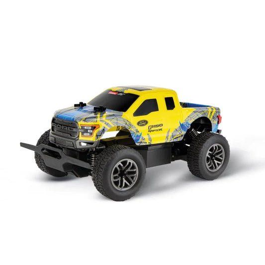 Carrera RC Ford F-150 Raptor 1:18 scale yellow and grey remote control monster truck for kids off-road play