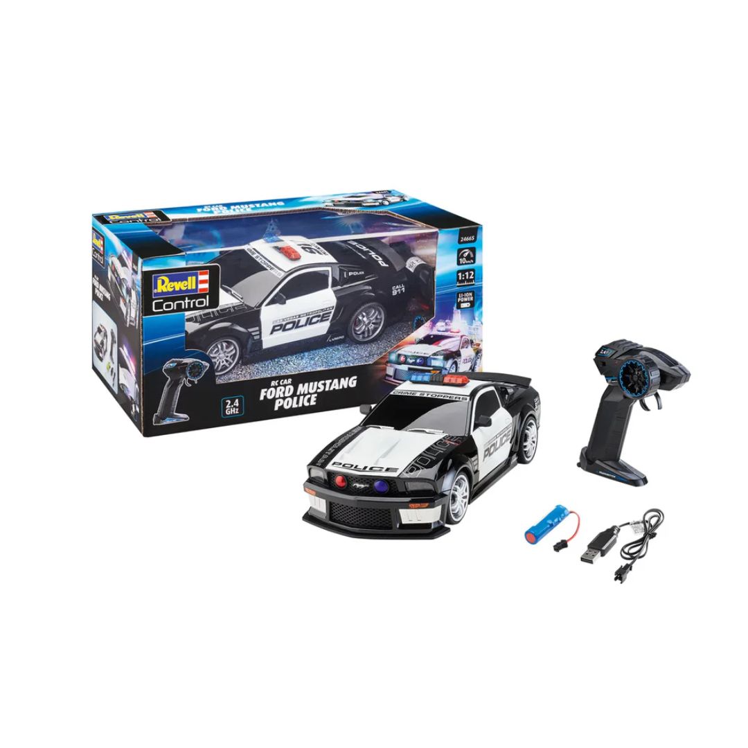 REVELL CONTROL RC FORD MUSTANG POLICE RECHARGABLE 1:12,Ages8+