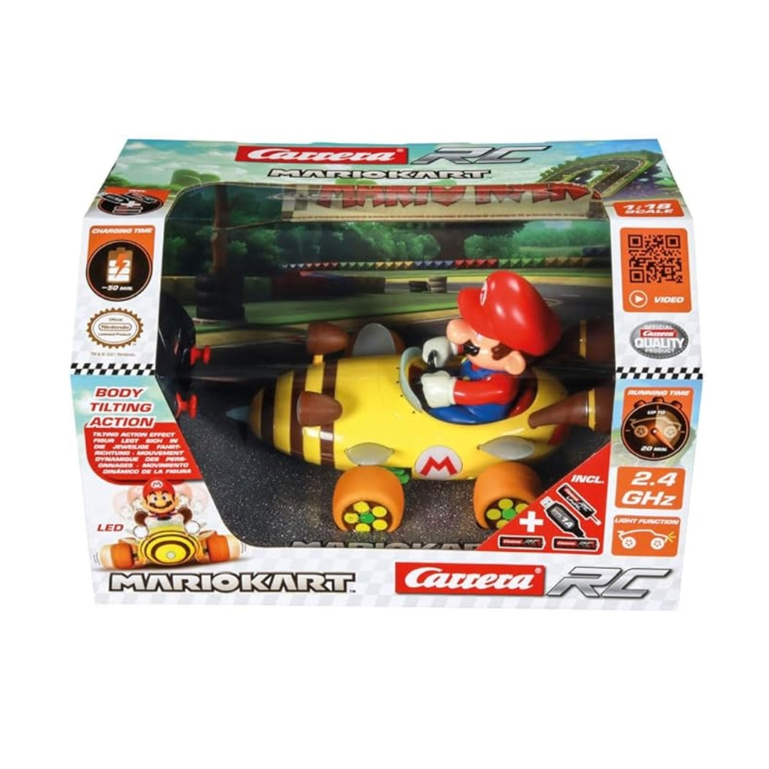 Carrera RC Mario Kart Bumble V Mario 1:18 scale yellow bee-themed remote control car for kids aged 6 plus