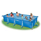 Intex 4.5 meter rectangular blue frame swimming pool for outdoor backyard family fun ages 6 and up