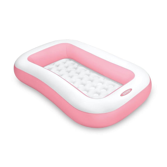 Intex rectangular pink inflatable paddling pool for toddlers and kids outdoor garden water play