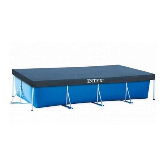 Intex blue vinyl rectangular pool cover for 3x2 meter frame pools protection