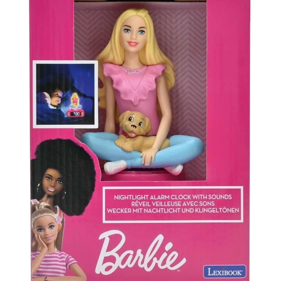 LEXIBOOK BARBIE DIGITAL3D ALARM CLOCK W/NNIGHT LIGHT AND SOUND EFFECTS, Ages 3+