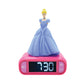 Lexibook Disney Princess 3D blue alarm clock with glowing night light and digital LCD screen for kids bedroom