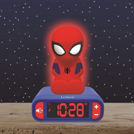 SPIDERMAN ALARM CLOCK WITH NIGHT LIGHT 3D DESIGN
