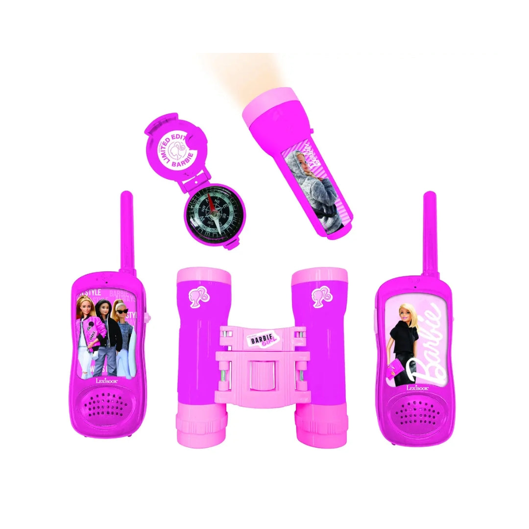 LEXIBOOK S A BARBIE ADVENTURE SET W/WALKIE TALKIE120M, BINOCULARS AND COMPASS, Ages 3+