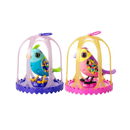 Silverlit DigiBirds II interactive toy bird in a stackable cage for kids ages 3 and up