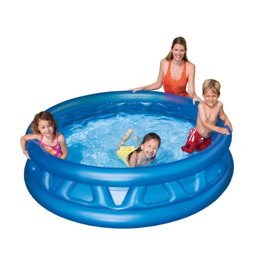Intex Soft Side Pool blue inflatable wading pool for toddlers and kids outdoor backyard water play