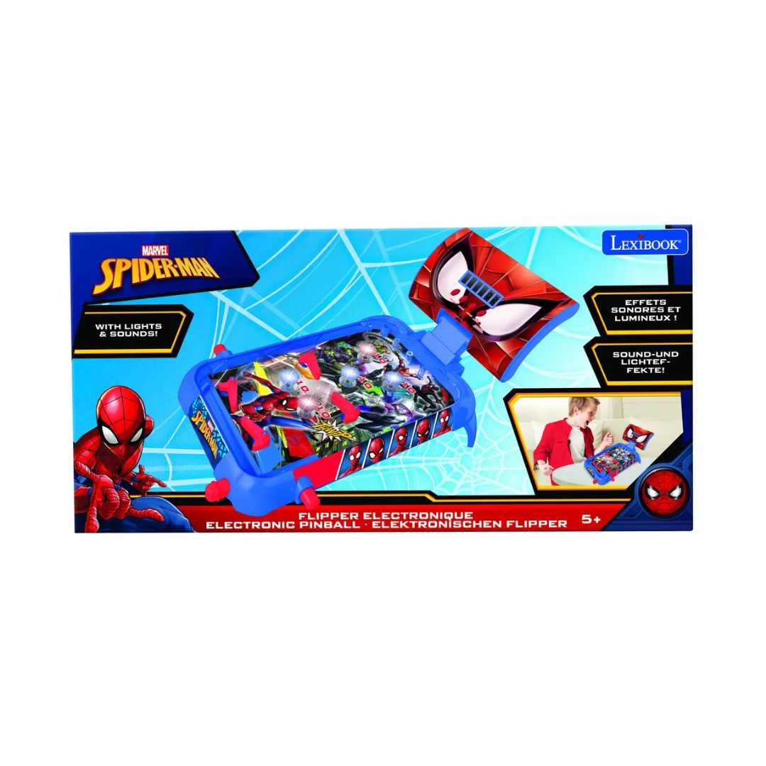 LEXIBOOK SPIDERMAN ELECTRONIC PINBALL WITH LIGHTS AND SOUND, Ages 5+