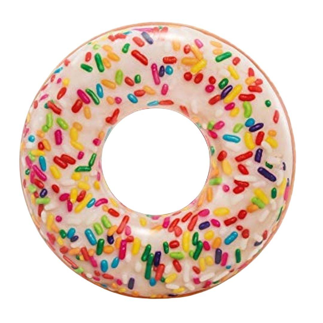 Intex Sprinkle Donut inflatable pool tube float with colorful frosting for kids and adults