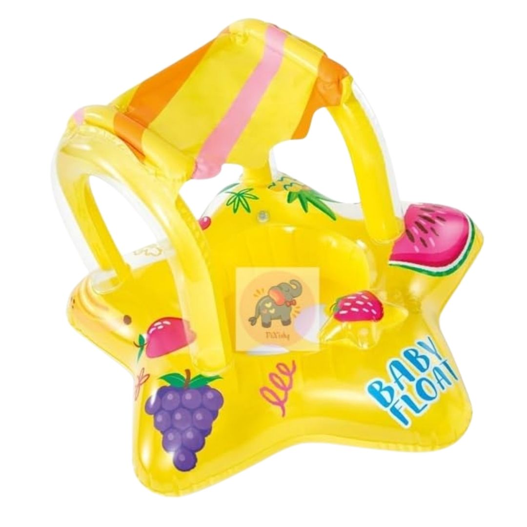 Intex Starfish Baby Float yellow inflatable pool ring with leg holes for infants and toddlers