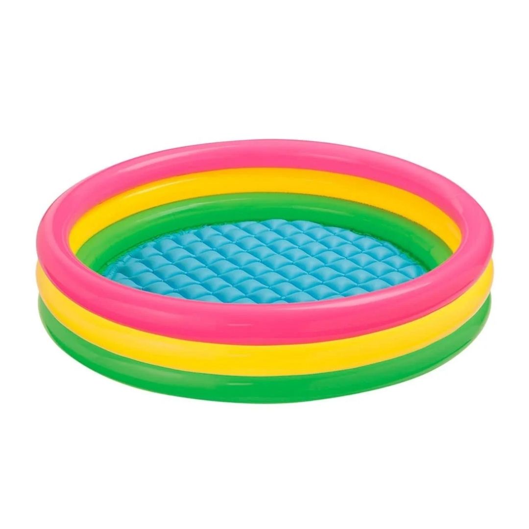 Intex Sunset Glow colorful three ring inflatable paddling pool for kids backyard summer water play