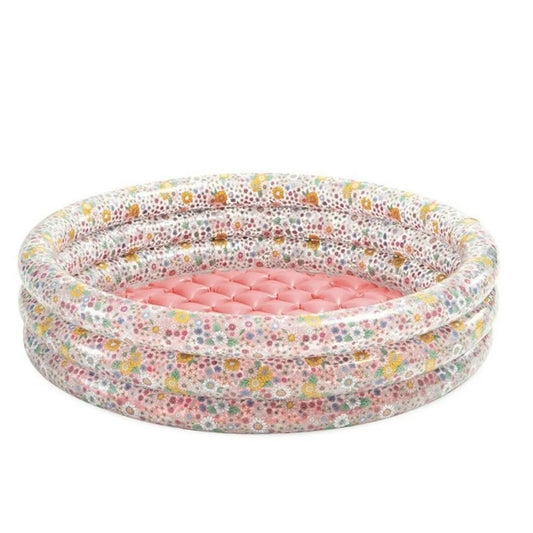 Intex Sweet Blossom inflatable baby pool with colorful floral print for backyard summer fun