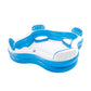 Intex Swim Center inflatable family lounge pool with blue seats and backrest for backyard summer fun