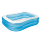 Intex Swim Center inflatable blue and white family rectangular pool for backyard kids outdoor water play