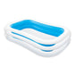 Intex Swim Center inflatable blue and white family lounge pool for backyard summer fun