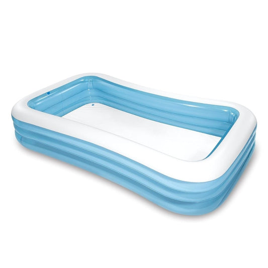 Intex Swim Center rectangular blue inflatable family lounge pool for kids ages 6 and up