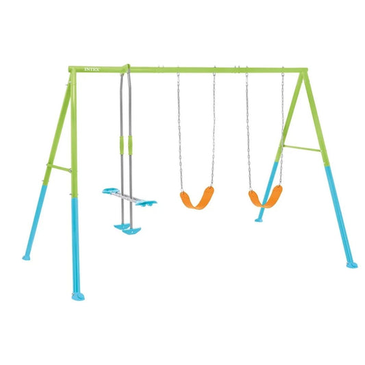 Intex Swing and Glide Three Feature Set outdoor garden playset with swings and glider for kids
