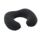 Intex inflatable black neck travel pillow with soft flocked surface for adult airplane and car travel