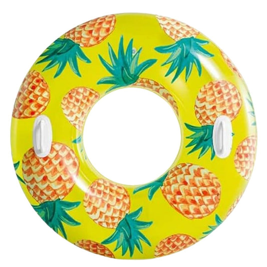 Intex Tropical Fruit 107cm inflatable pool tubes with watermelon and pineapple designs for kids and adults