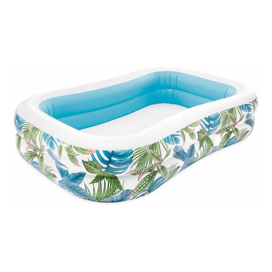 Intex Tropical Swim Center inflatable family pool with colorful tropical fish design and wide side walls