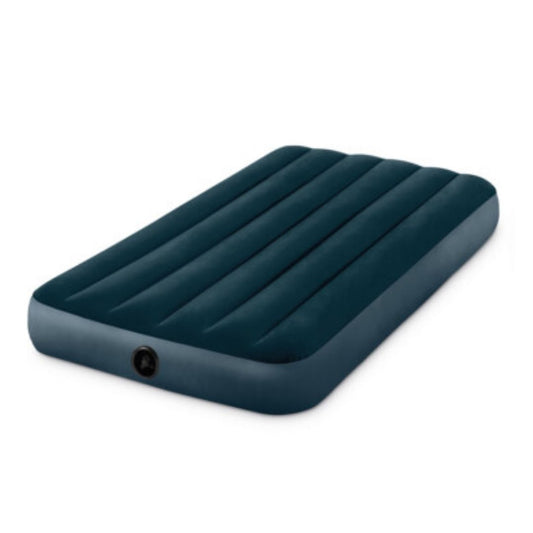 Intex Twin Durabeam Downy midnight green airbed for indoor use with fiber-tech construction