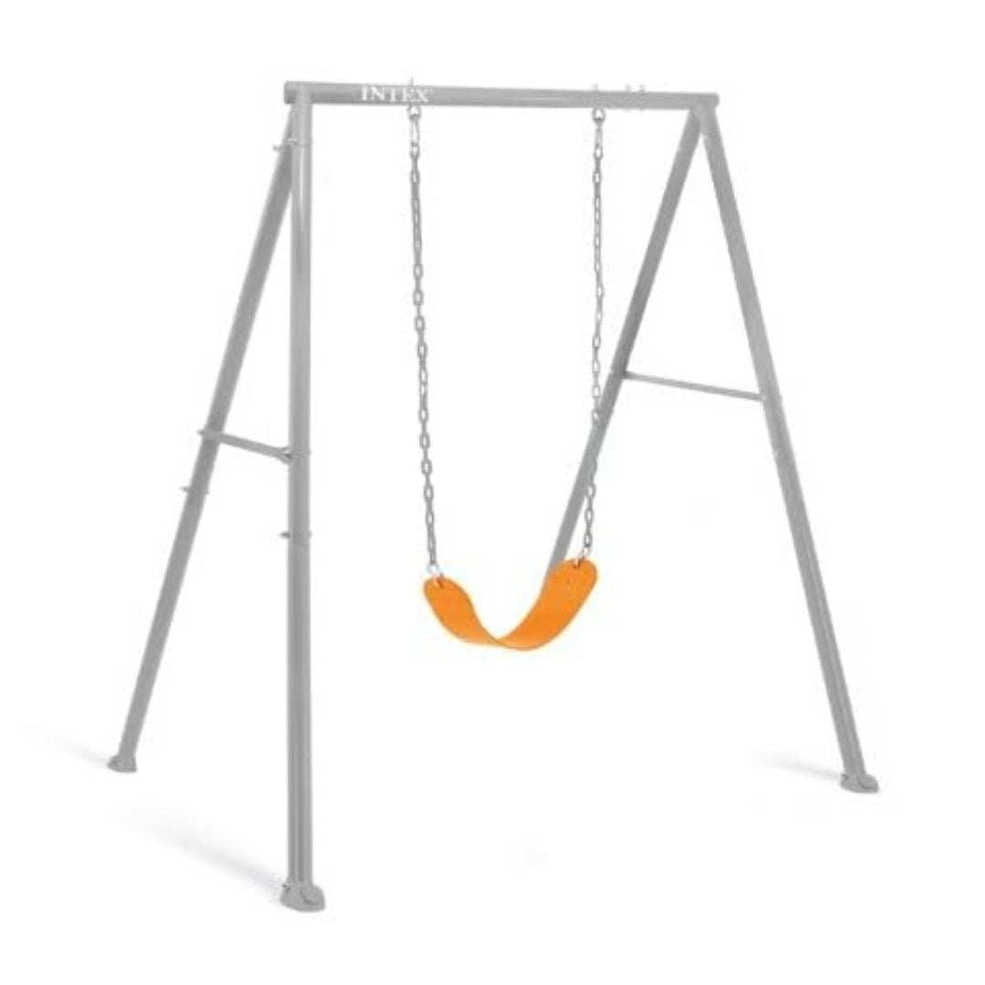Intex two-in-one outdoor swing set with interchangeable toddler safety seat and standard swing seat for kids