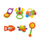 Tanny Toys baby rattle three piece set colorful sensory toys for 3 month old infants indoor play