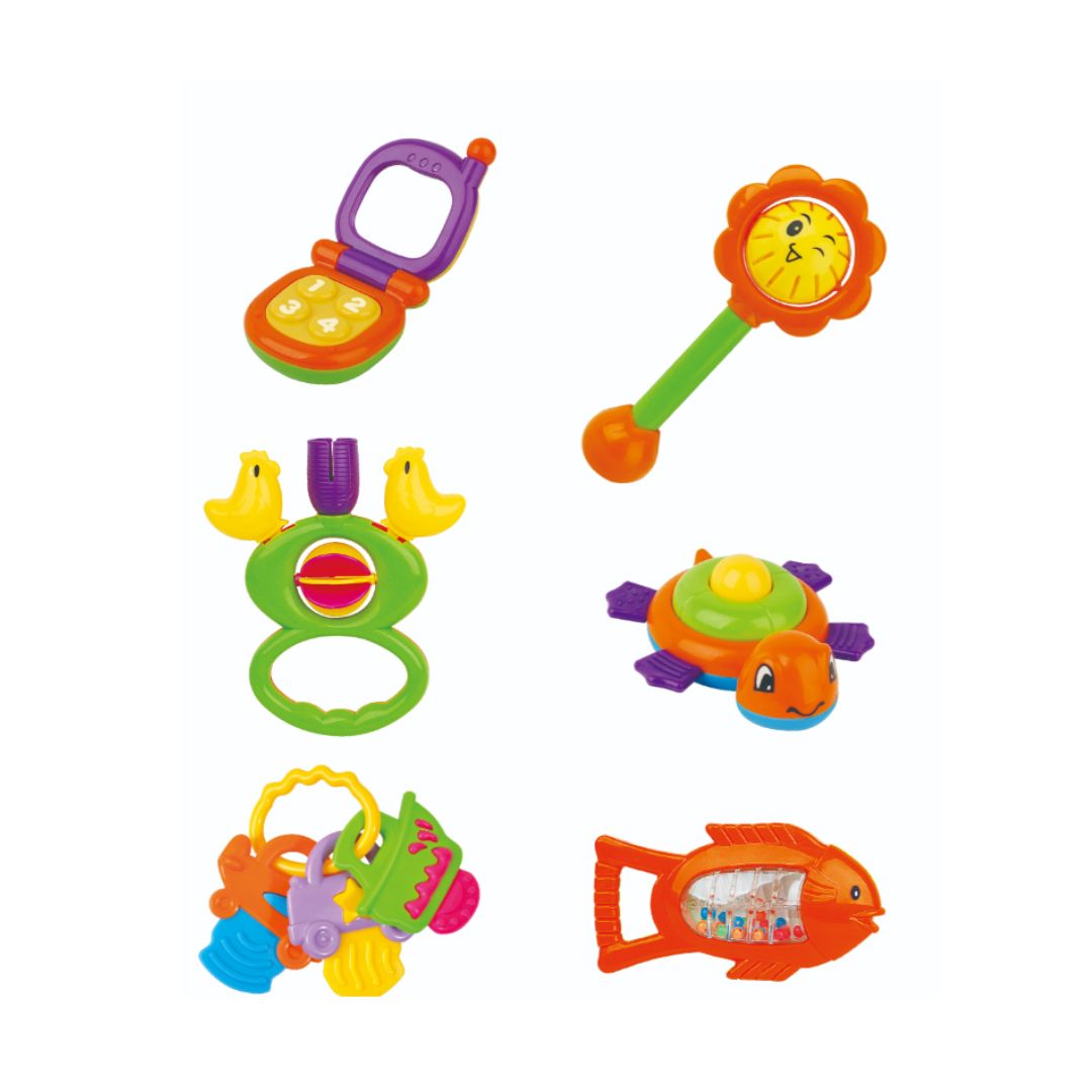 TANNY KIDS BATH BABY RATTLE- SIX SETS, Ages 3M+