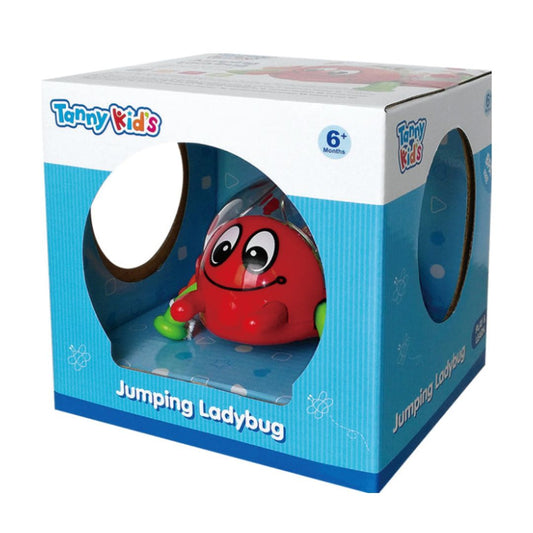 Tanny Kids Jumping Ladybug red interactive sensory toy with jumping beads and music for infants 6 months plus