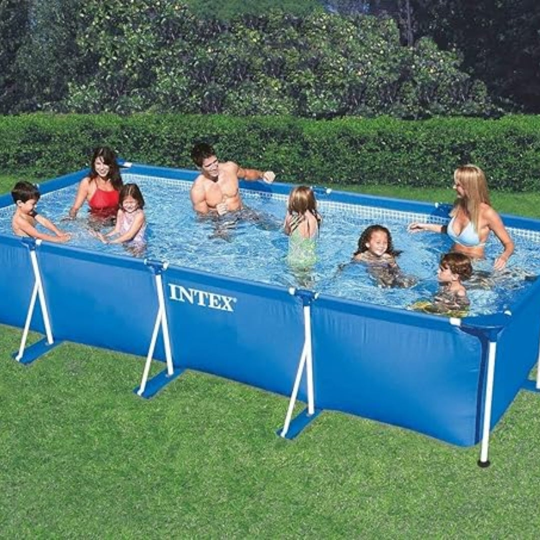 INTEX RECT.FRAMEonlyPOOL W/O PUMP(4.5x2.2x.85), Ages 6+