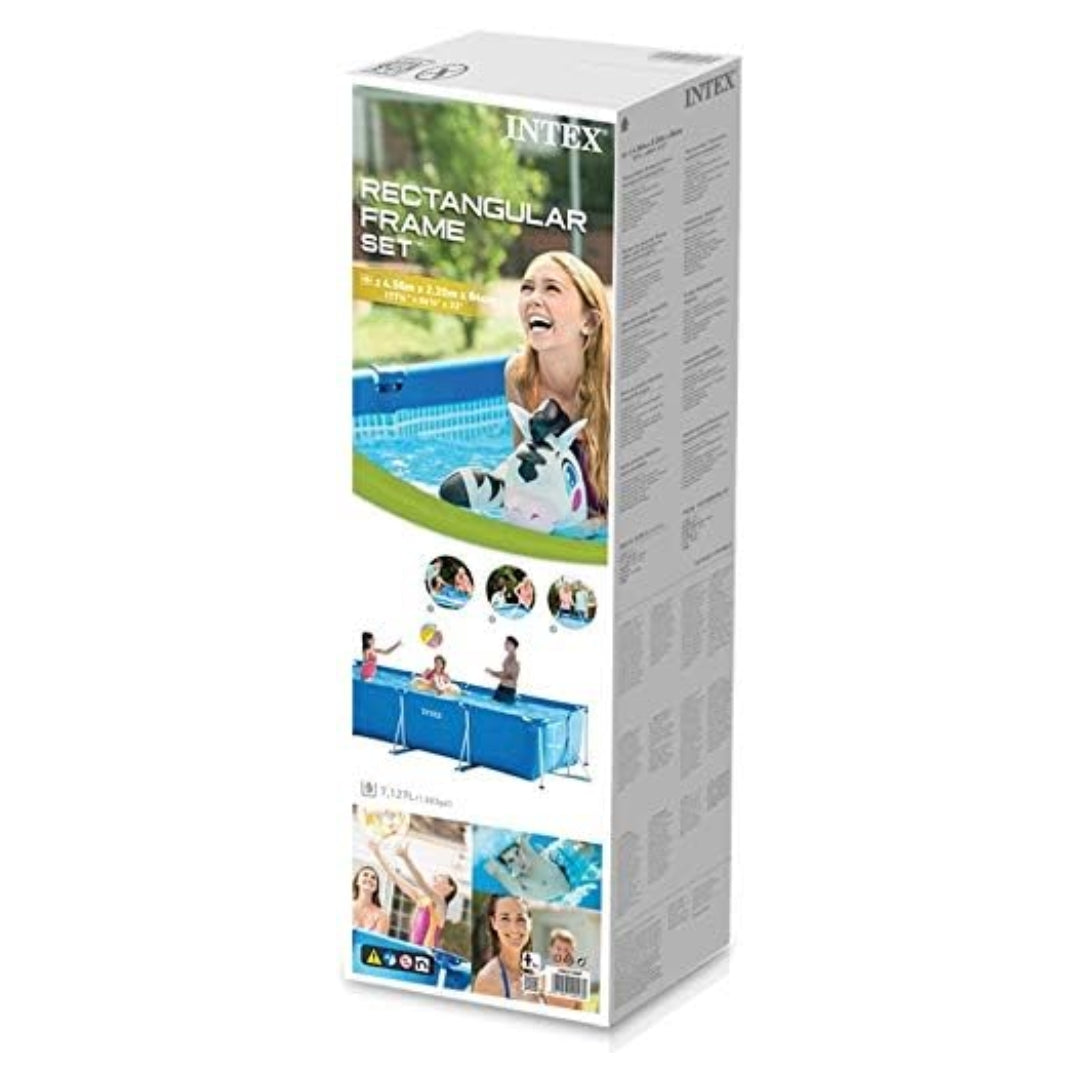 INTEX RECT.FRAMEonlyPOOL W/O PUMP(4.5x2.2x.85), Ages 6+