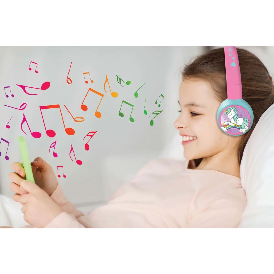 LEXIBOOK UNICORN 2 IN 1 BLUETOOTH® AND WIRED COMFORT FOLDABLE HEADPHONE, Ages 4+