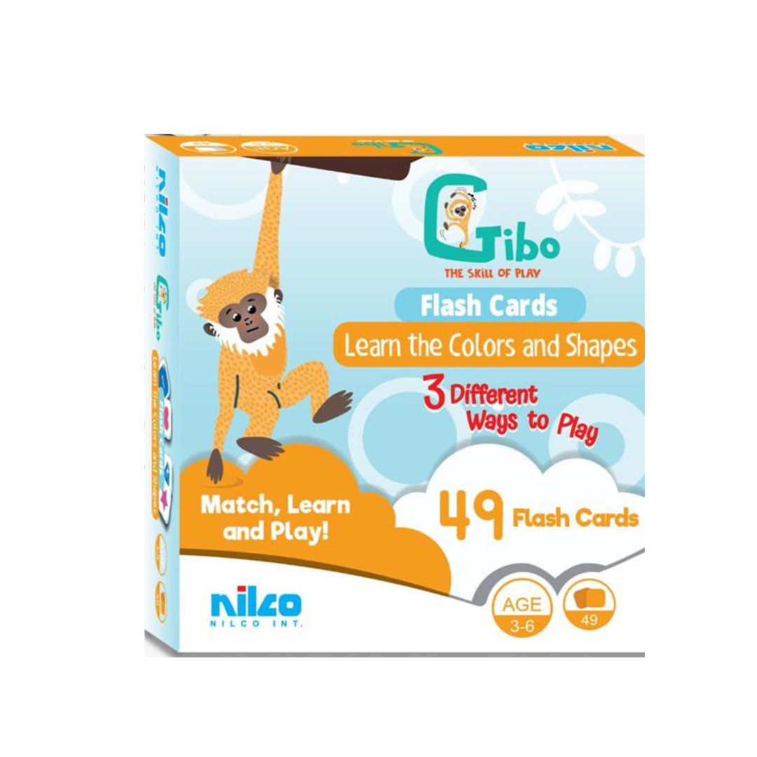 NILCO GIBO FLASH CARD LEARN THE COLORS AND SHAPES, Ages 6+