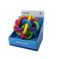 Tanny Toys Rainbow Ball featuring a soft, bendy multicolor outer shell with a tinkling rattle inside, designed for infant teething and motor skill development.