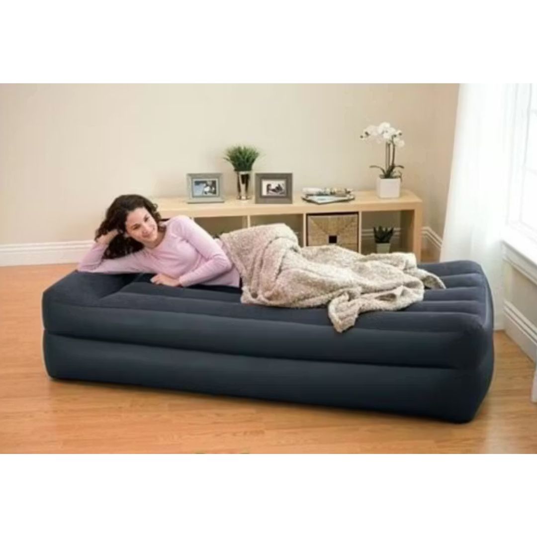 INTEX  DURABEAM QUEEN PILLOW REST AIRBED W/E.PUMP(152x203x42), Ages Adult