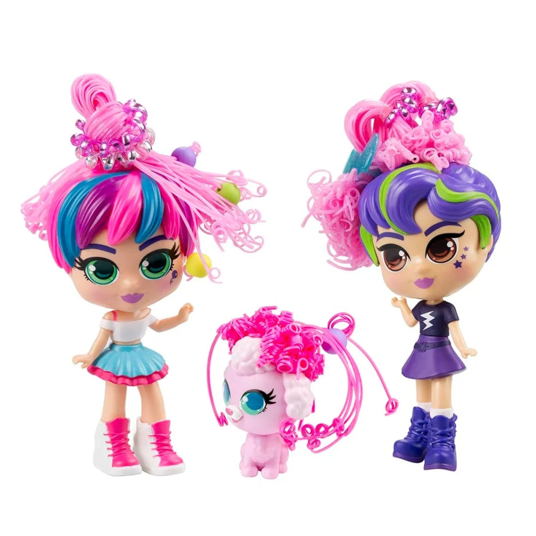 SILVERLIT CURLIGIRLS COLOR CHANGE TWIN ASST, Ages 3+.