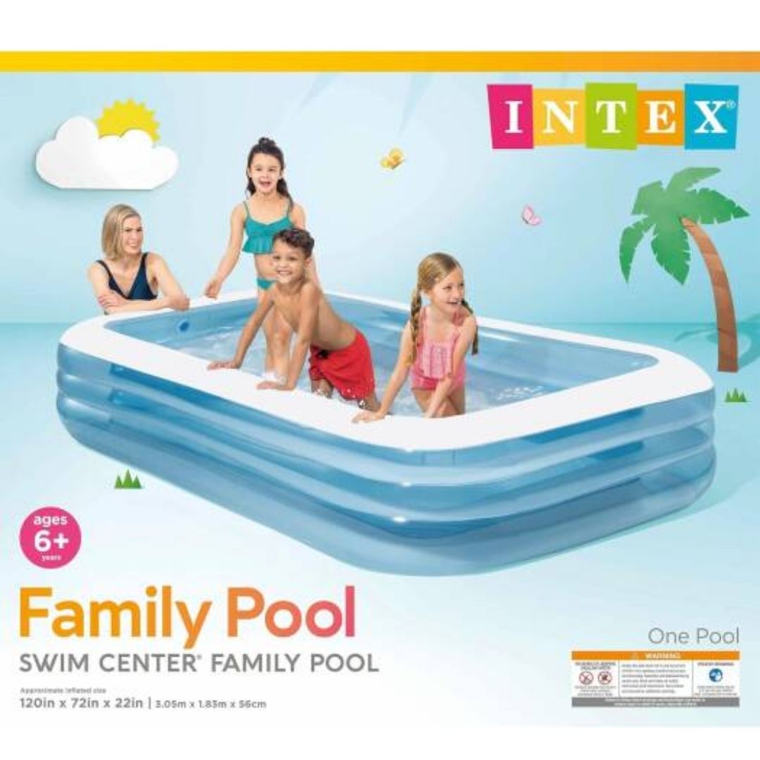 INTEX SWIM CENTER FAMILY POOL BLUE , Ages 6+