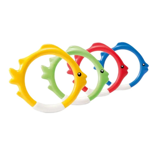Intex underwater fish diving rings set of 4 colorful pool toys for kids swim training