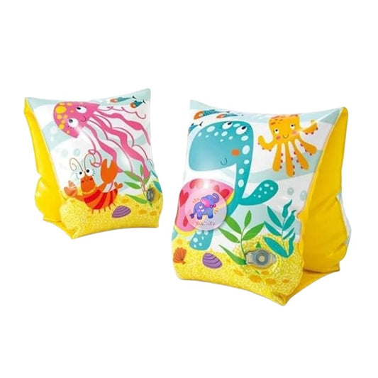 Intex Under the Sea inflatable swimming armbands with colorful fish print for kids aged 3 to 6