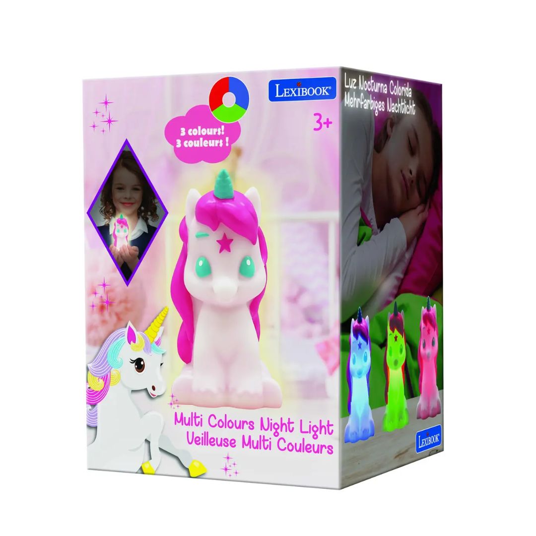 LEXIBOOK UNICORN 3D COLOR CHANGE POCKET NIGHT LIGHT 13CM, Ages 3+