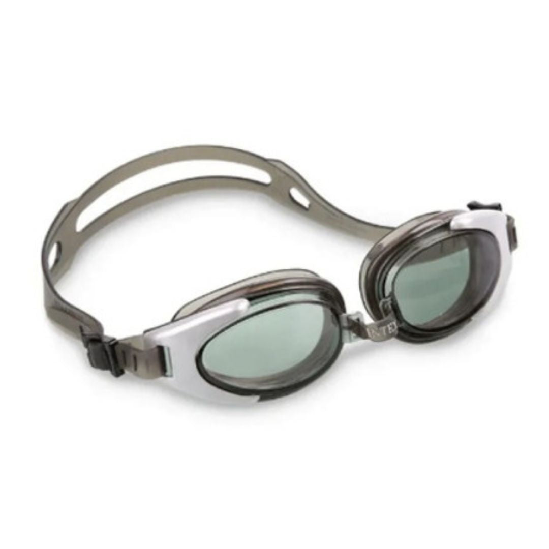 Intex Water Pro adult swim goggles with tinted anti-fog lenses and adjustable head strap for ages 14 plus