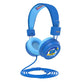 Jelliemons Booma Beats blue over-ear kids wired headphones with safe volume limiter and 3.5mm audio cable